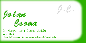 jolan csoma business card