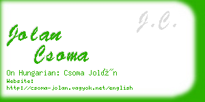 jolan csoma business card